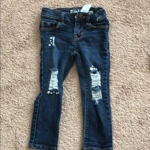 Toddler distressed denim jeans